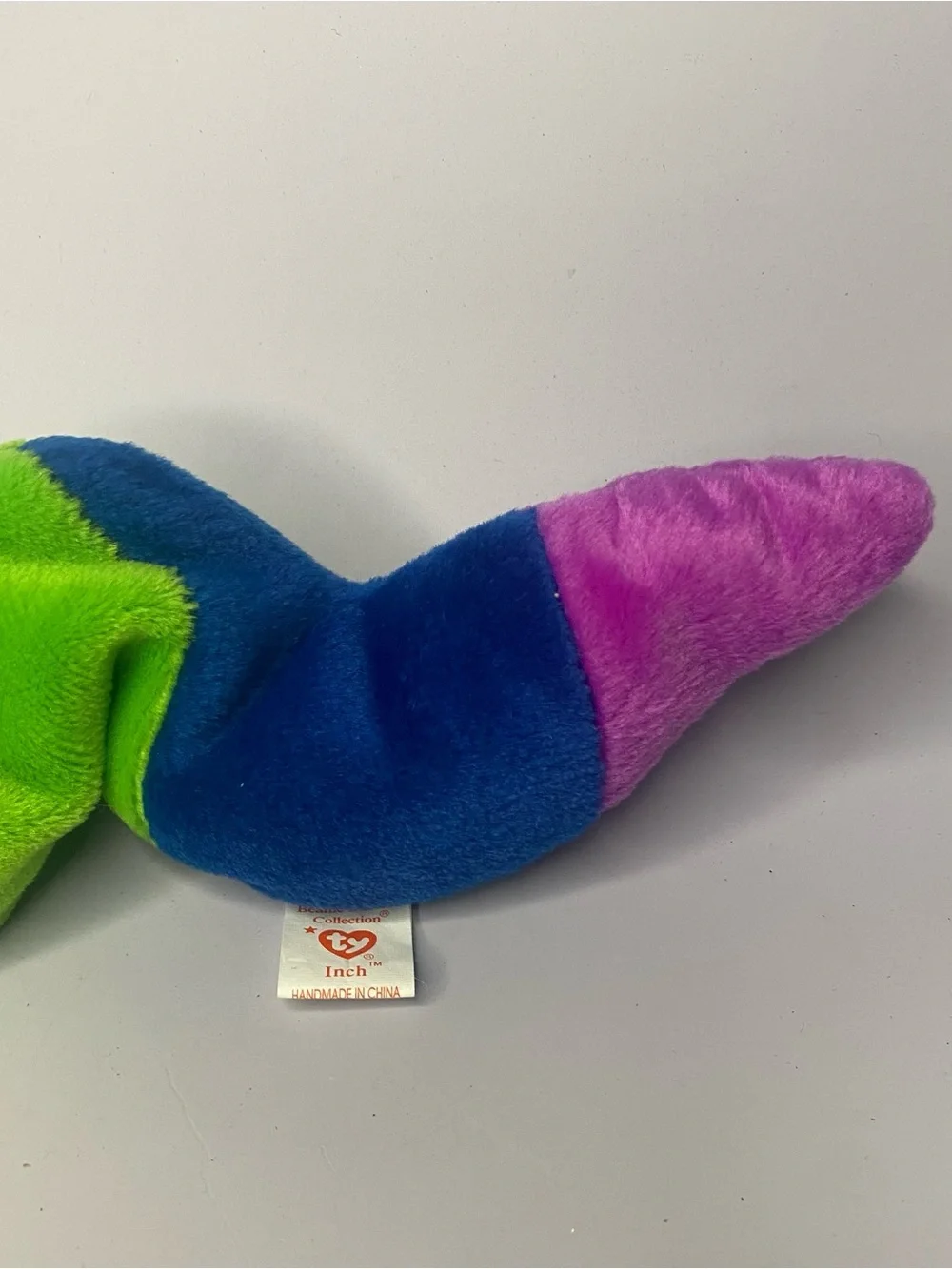 NWT 1995 Vintage TY Beanie Baby Inch the Inchworm Toy